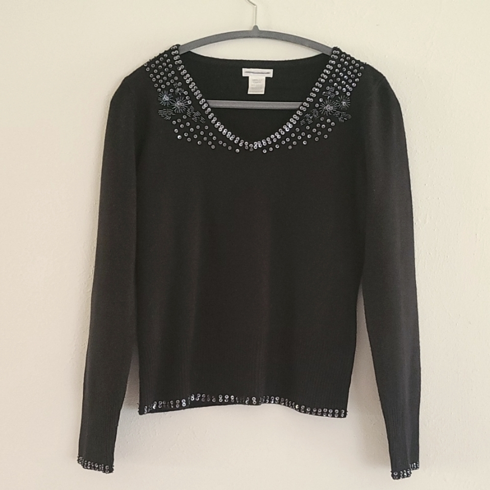 Worthington Black Sequin Sweater